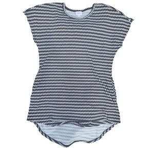 LuLaRoe Irma Tunic Top Black White‎ Geometric Print Short Sleeve Large